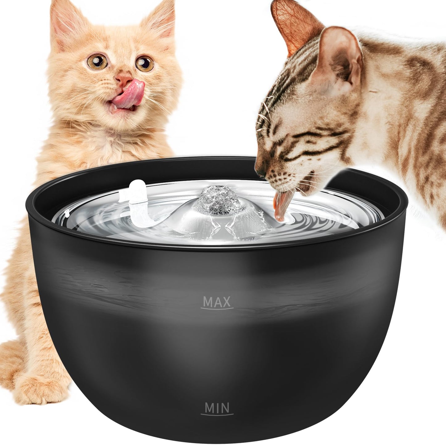 102oz/3L Cat Water Fountain Stainless Steel Tray Automatic Water Bowl Dispenser for Pets - Premium Paws