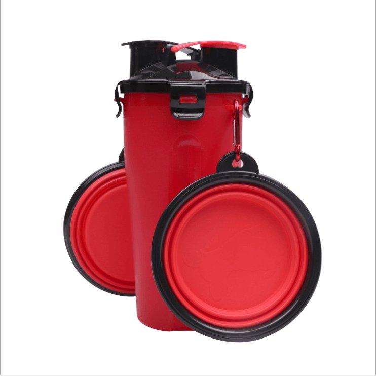 2 In 1Pet Water Bottle Dispenser Travel Portable Dog Cat Drinking Silicone Bowl - Premium Paws