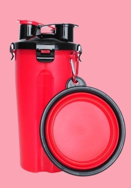2 In 1Pet Water Bottle Dispenser Travel Portable Dog Cat Drinking Silicone Bowl - Premium Paws