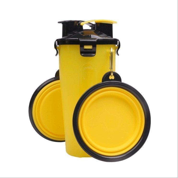 2 In 1Pet Water Bottle Dispenser Travel Portable Dog Cat Drinking Silicone Bowl - Premium Paws