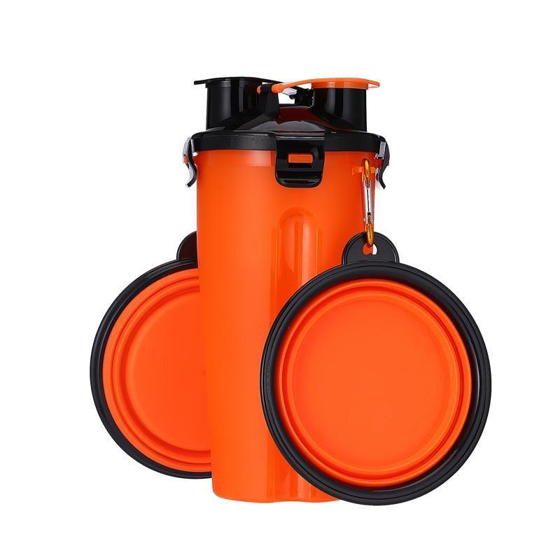2 In 1Pet Water Bottle Dispenser Travel Portable Dog Cat Drinking Silicone Bowl - Premium Paws