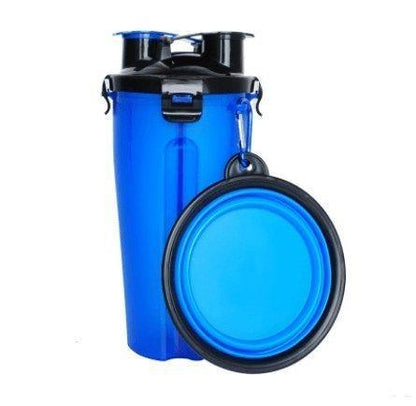 2 In 1Pet Water Bottle Dispenser Travel Portable Dog Cat Drinking Silicone Bowl - Premium Paws