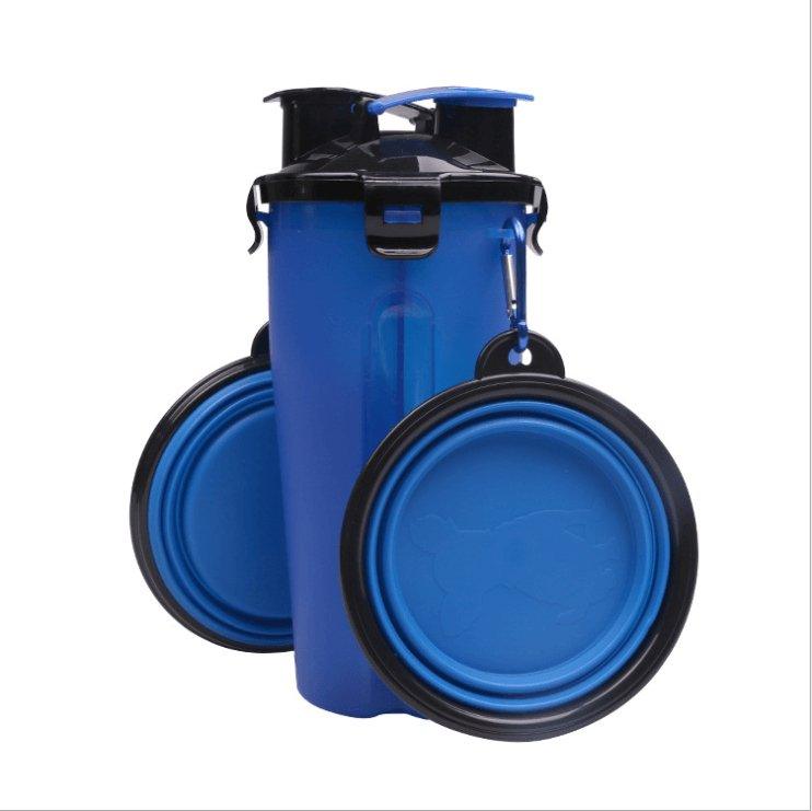2 In 1Pet Water Bottle Dispenser Travel Portable Dog Cat Drinking Silicone Bowl - Premium Paws