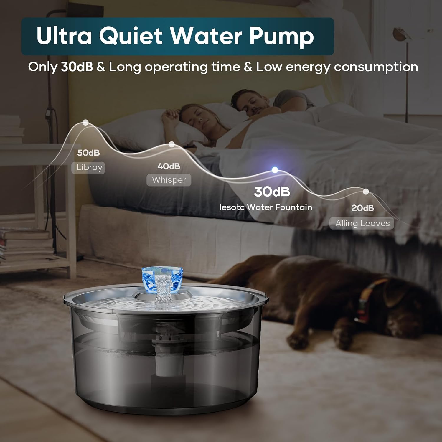 2.6Gal/10L Dog Water Fountain for Dogs & Cats & Multiple Pets - Premium Paws