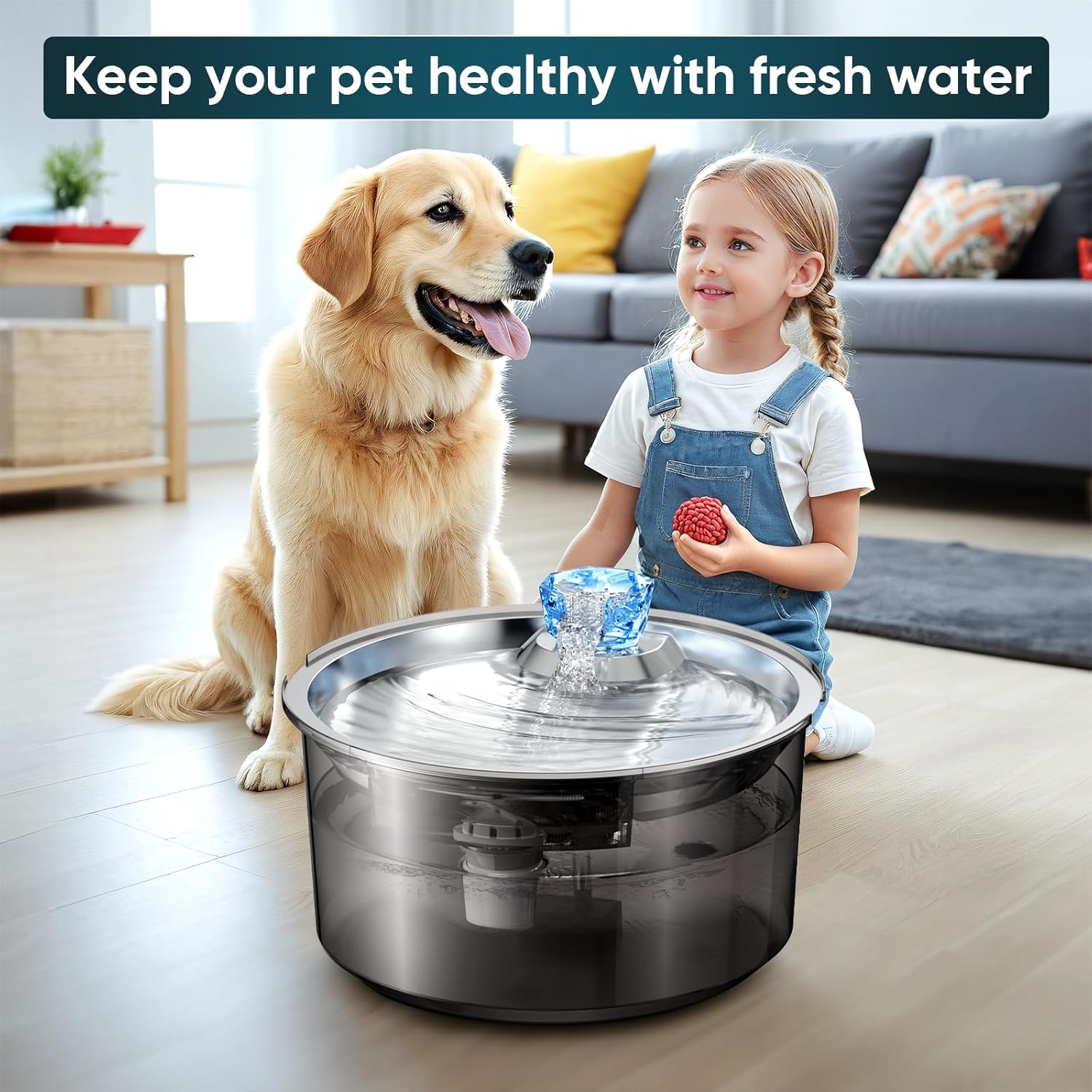 2.6Gal/10L Dog Water Fountain for Dogs & Cats & Multiple Pets - Premium Paws