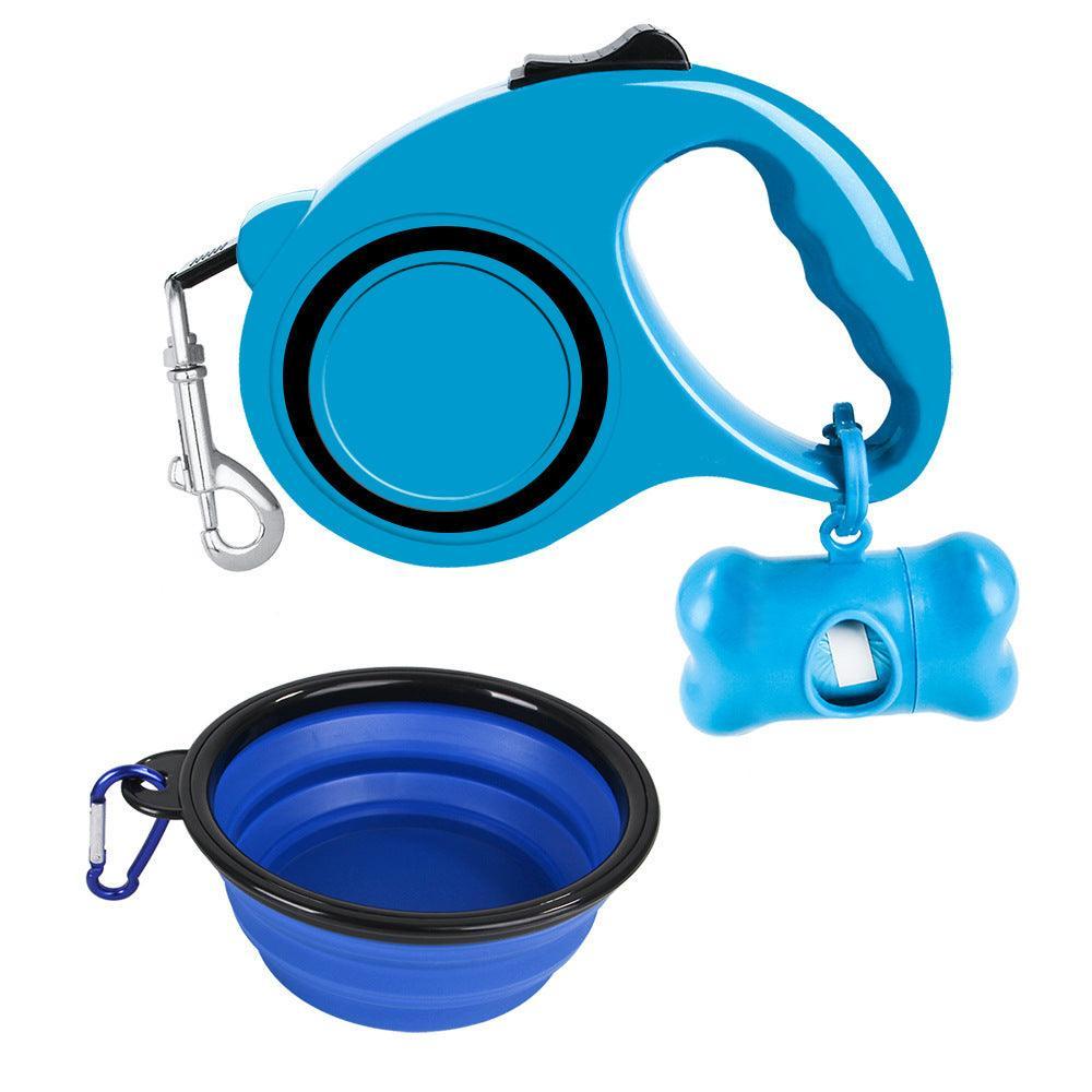 3 - In - 1 Dog Traction Rope And Folding Bowl Set - Premium Paws