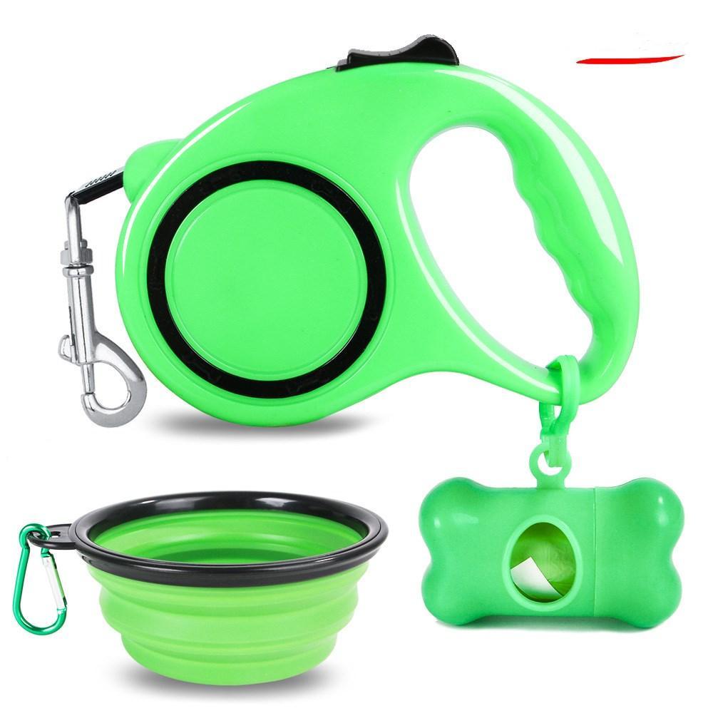 3 - In - 1 Dog Traction Rope And Folding Bowl Set - Premium Paws