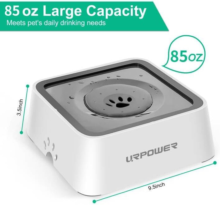 2L Dog Water Bowl 70Oz Large Capacity No Spill Dog Bowl Cat Water Bowl with Eco-Friendly Material Slow Water Feeder Pet Water Dispenser Vehicle Carried Travel Water Bowl for Dogs, Cats & Pets