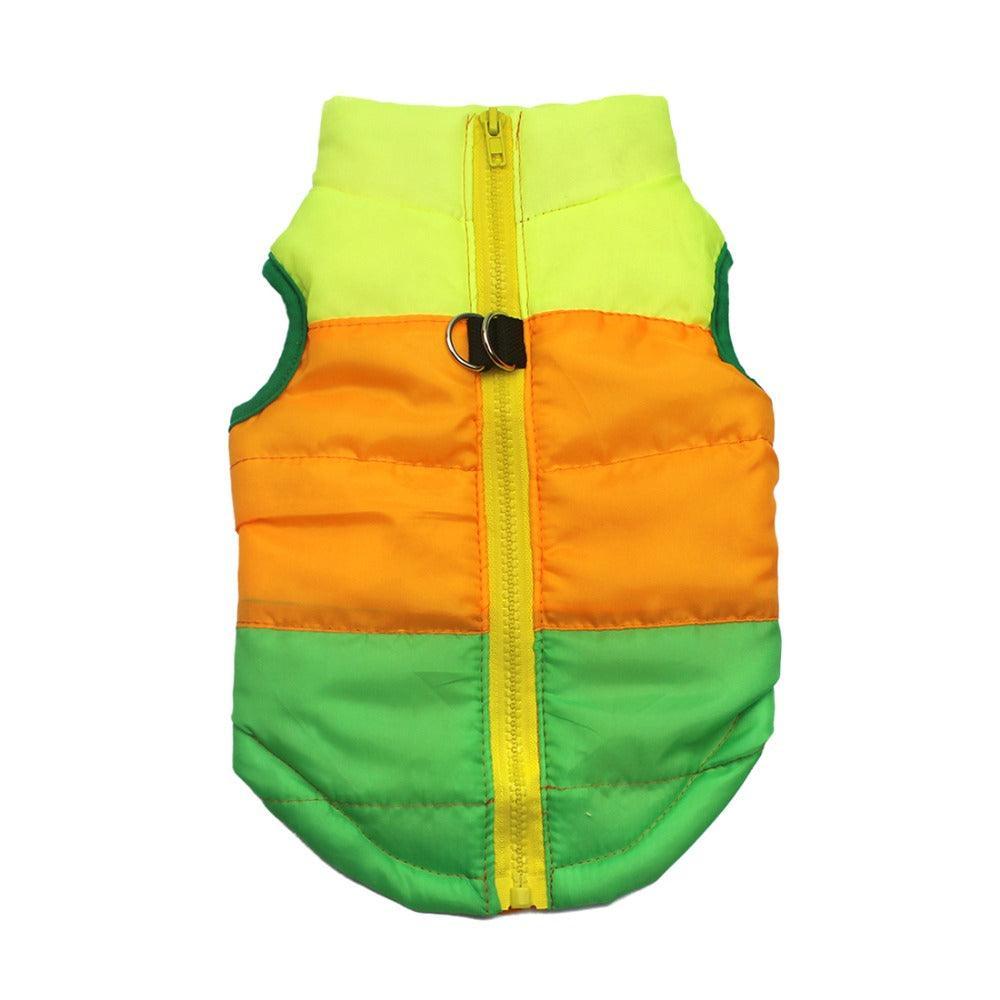 Cozy Striped Pet Jacket With Traction Buckle - Perfect For Autumn And Winter! - Premium Paws
