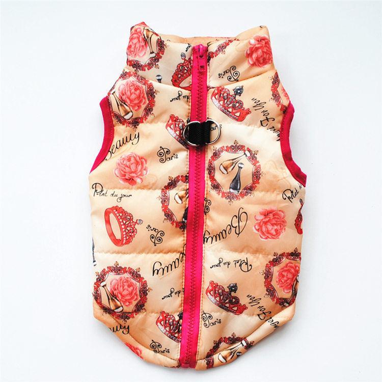 Cozy Striped Pet Jacket With Traction Buckle - Perfect For Autumn And Winter! - Premium Paws