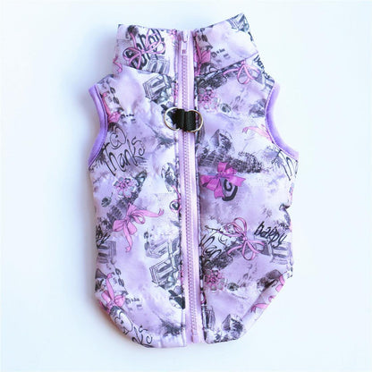 Cozy Striped Pet Jacket With Traction Buckle - Perfect For Autumn And Winter! - Premium Paws