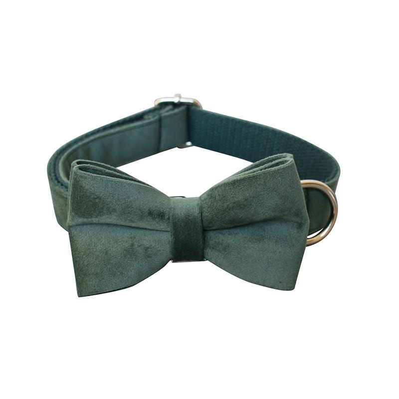 Luxurious Emerald Velvet Dog Collar And Leash Set - Premium Paws