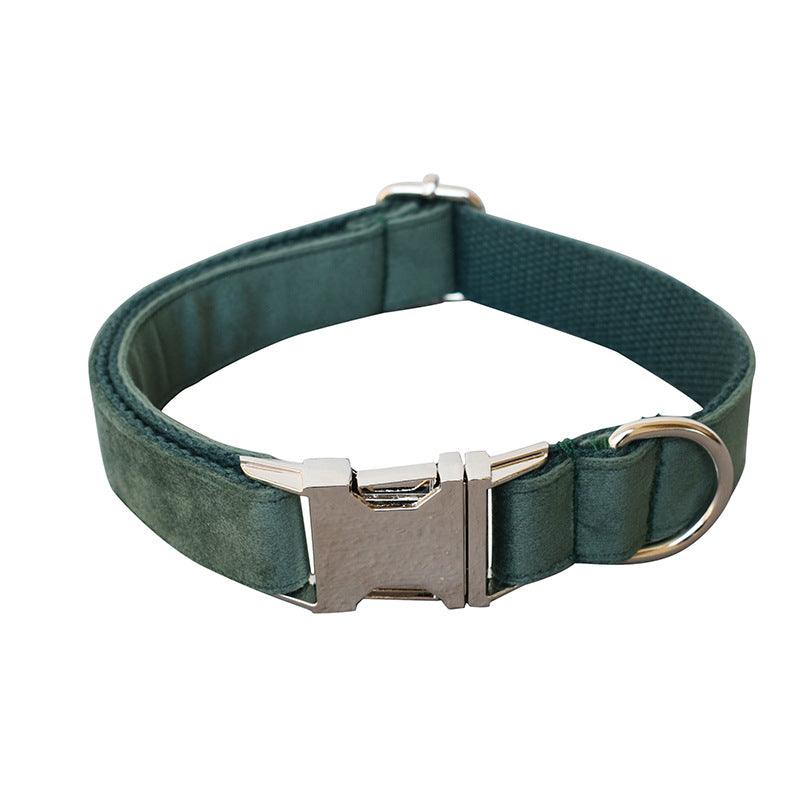 Luxurious Emerald Velvet Dog Collar And Leash Set - Premium Paws