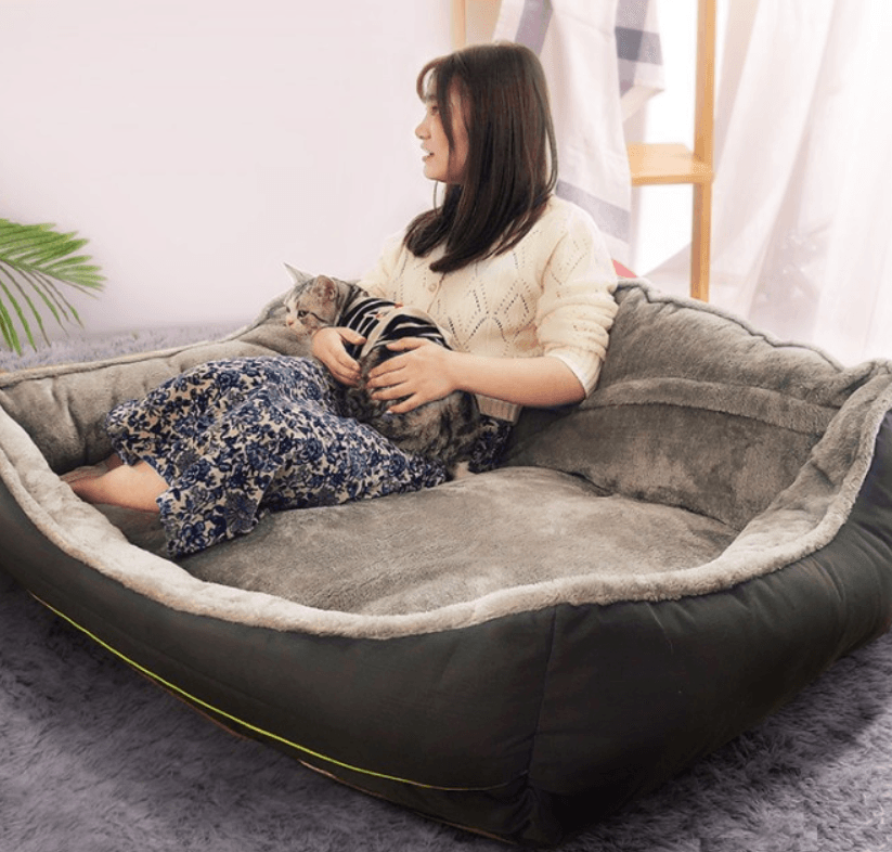 Luxury Pet Haven: Plush Polyester Sofa Bed For Dogs - Premium Paws