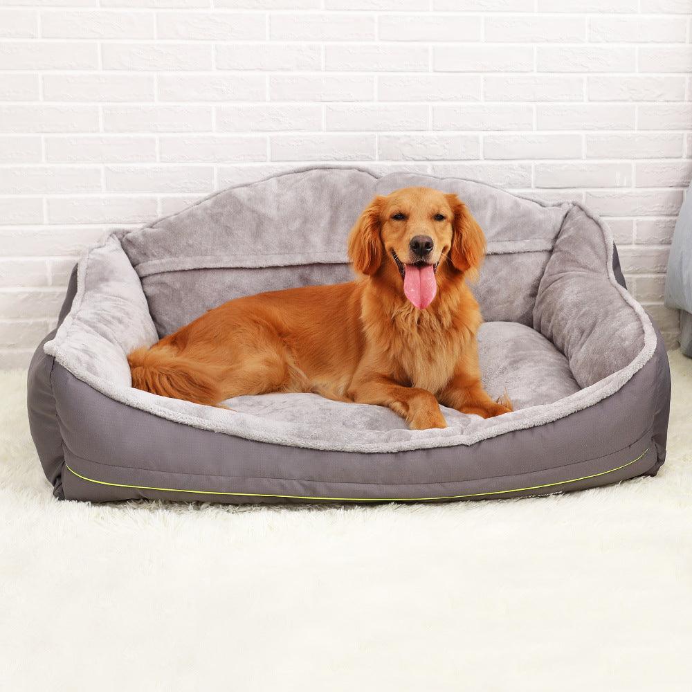 Luxury Pet Haven: Plush Polyester Sofa Bed For Dogs - Premium Paws