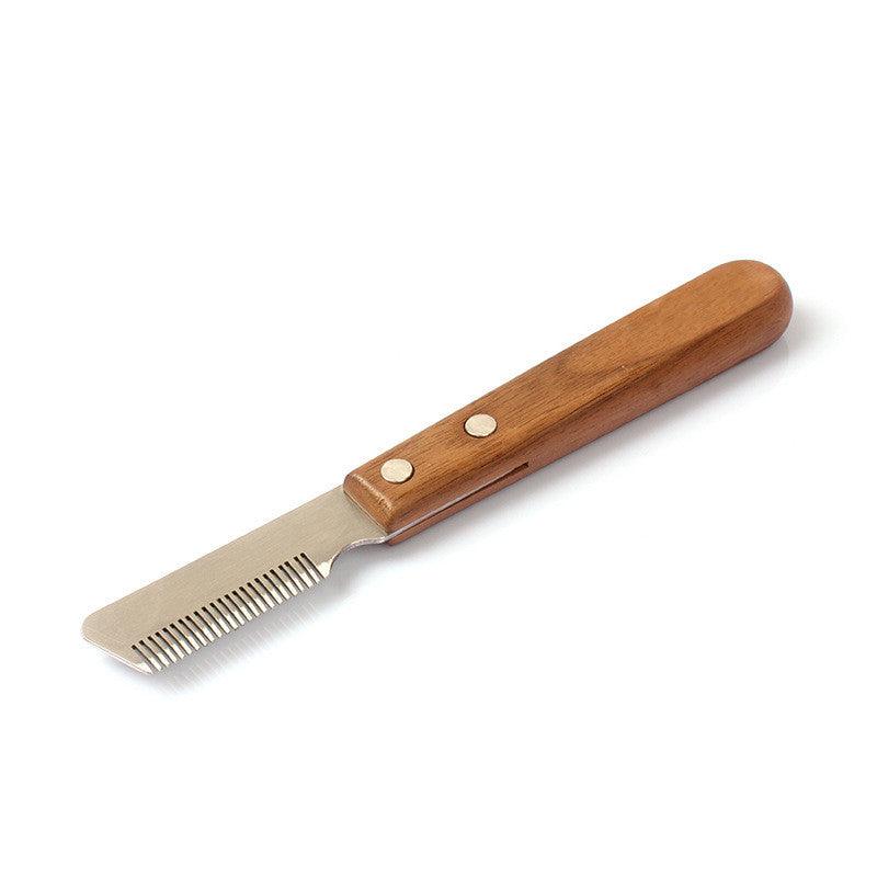 Pet Plucking Knife Comb Wooden Handle Terrier Dog Supplies Pet Shaving Knife Styling Grooming Comb - Premium Paws