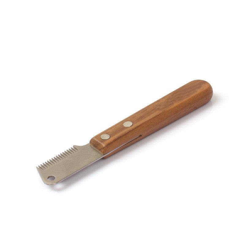 Pet Plucking Knife Comb Wooden Handle Terrier Dog Supplies Pet Shaving Knife Styling Grooming Comb - Premium Paws