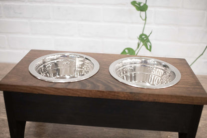 Raised Dog Bowl Stand with 2 Stainless Steel Bowls, Elevated Pet Feeder - Premium Paws